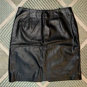 Black Faux Leather Pencil Skirt - Women